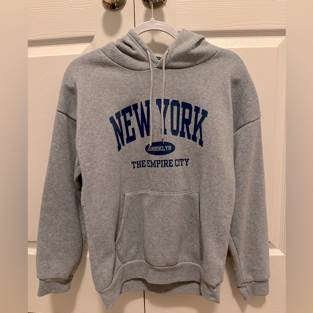 SHEIN Women’s New York Brooklyn Hoodie (Color: Gray)